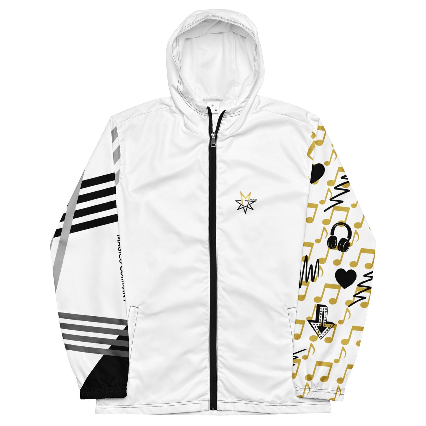 Music Notes And Stripes Unisex Windbreaker