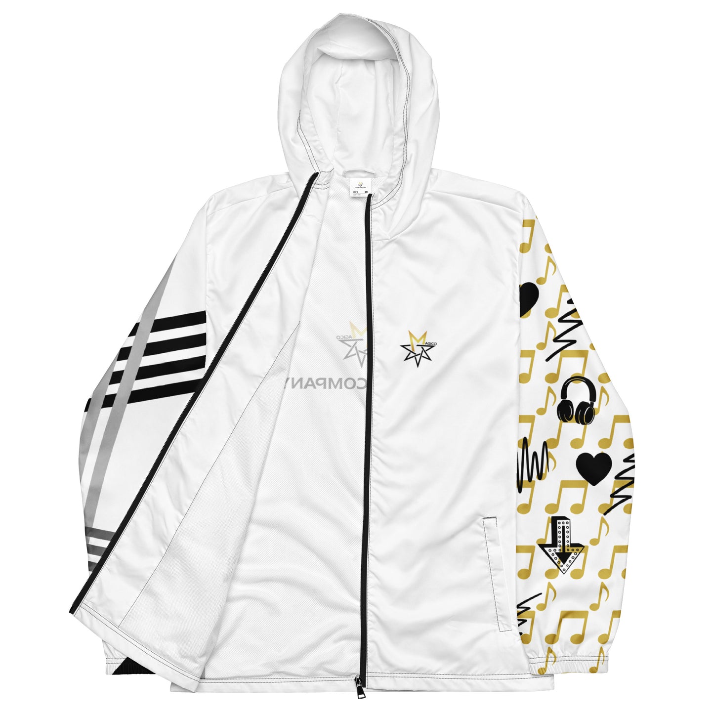 Music Notes And Stripes Unisex Windbreaker