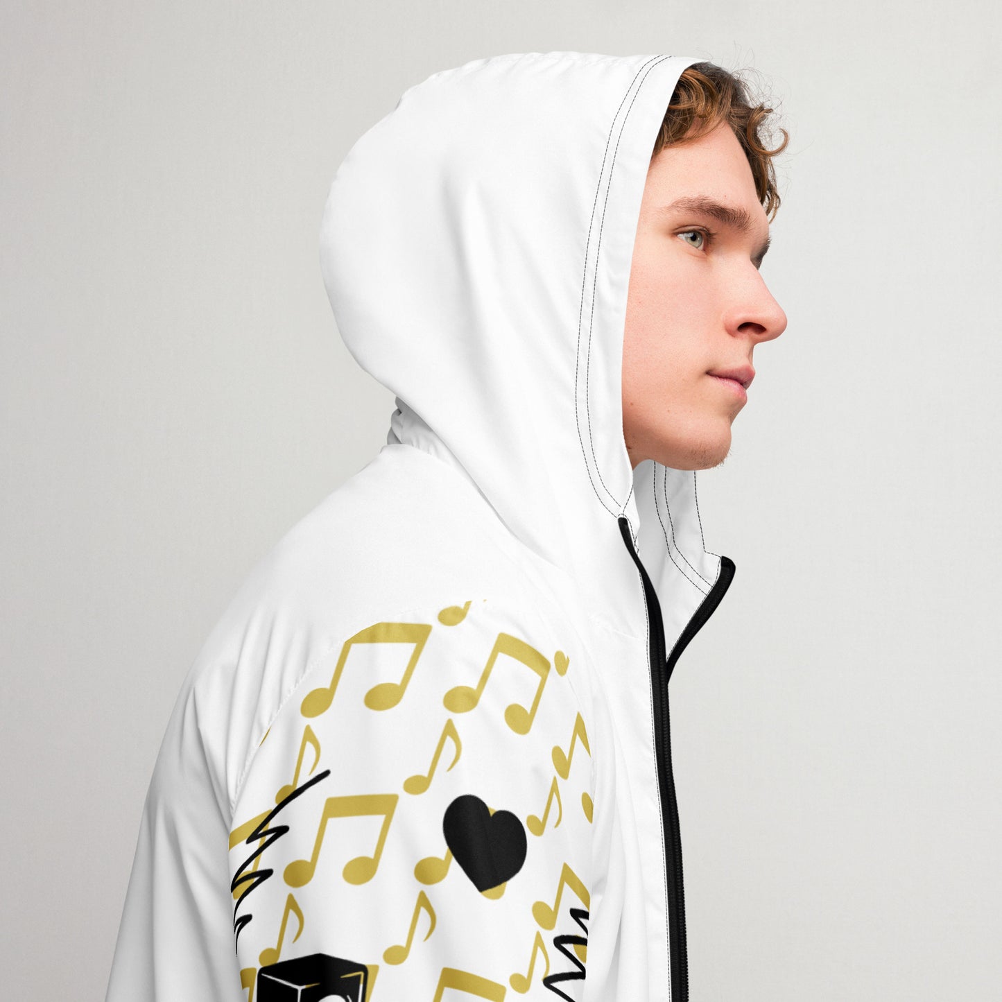 Music Notes And Stripes Unisex Windbreaker